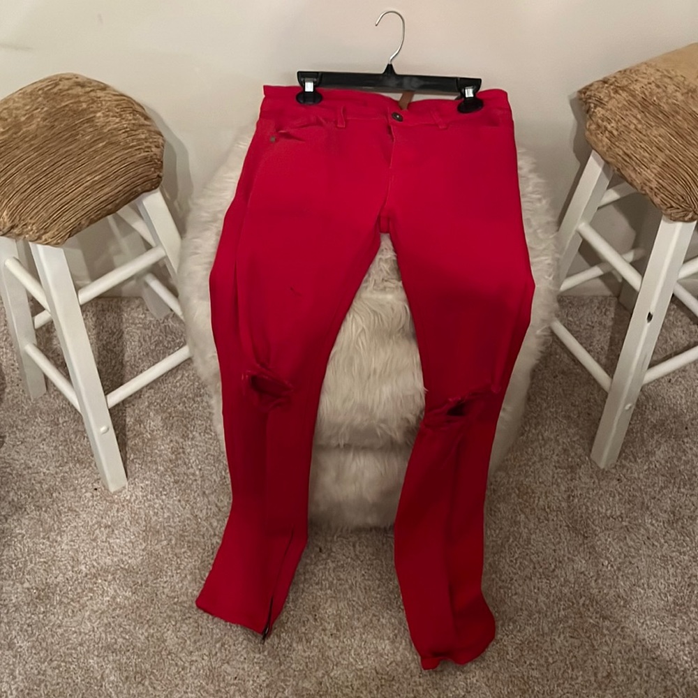 Red jeans